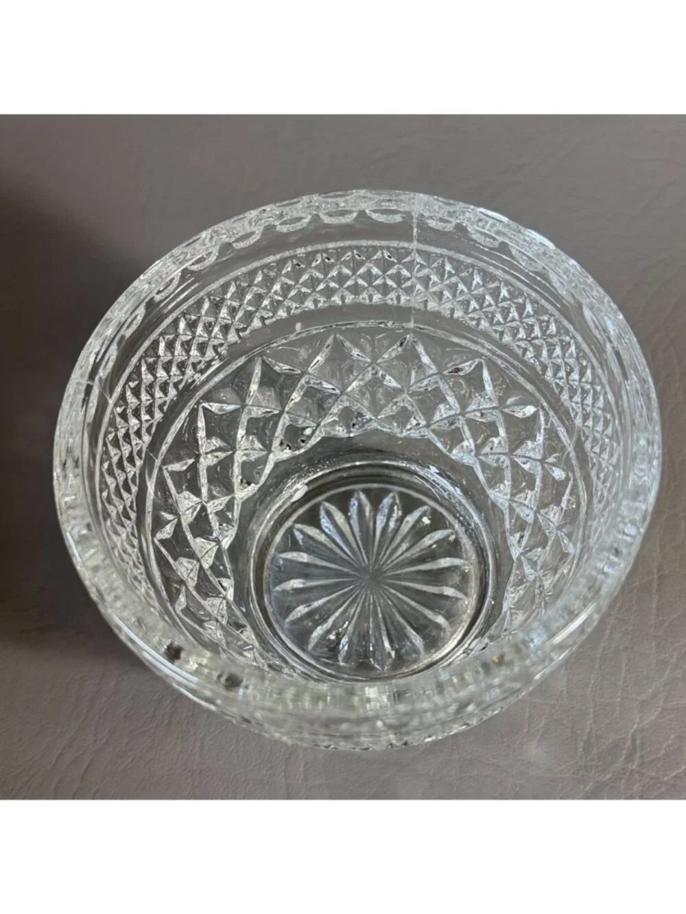 Vintage Anchor Hocking Wexford Clear Glass Covered Small Candy Dish Sugar Bowl
